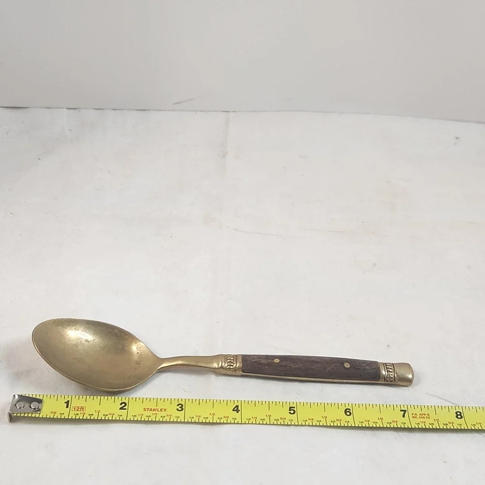 Pottery Barn antique bronze rosewood flatware Soup Spoon thailand